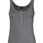 Top a canotta in maglia metallizzata con bottoni 104649 A2CQEI2 PINKO 