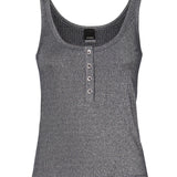 Top a canotta in maglia metallizzata con bottoni 104649 A2CQEI2 PINKO 