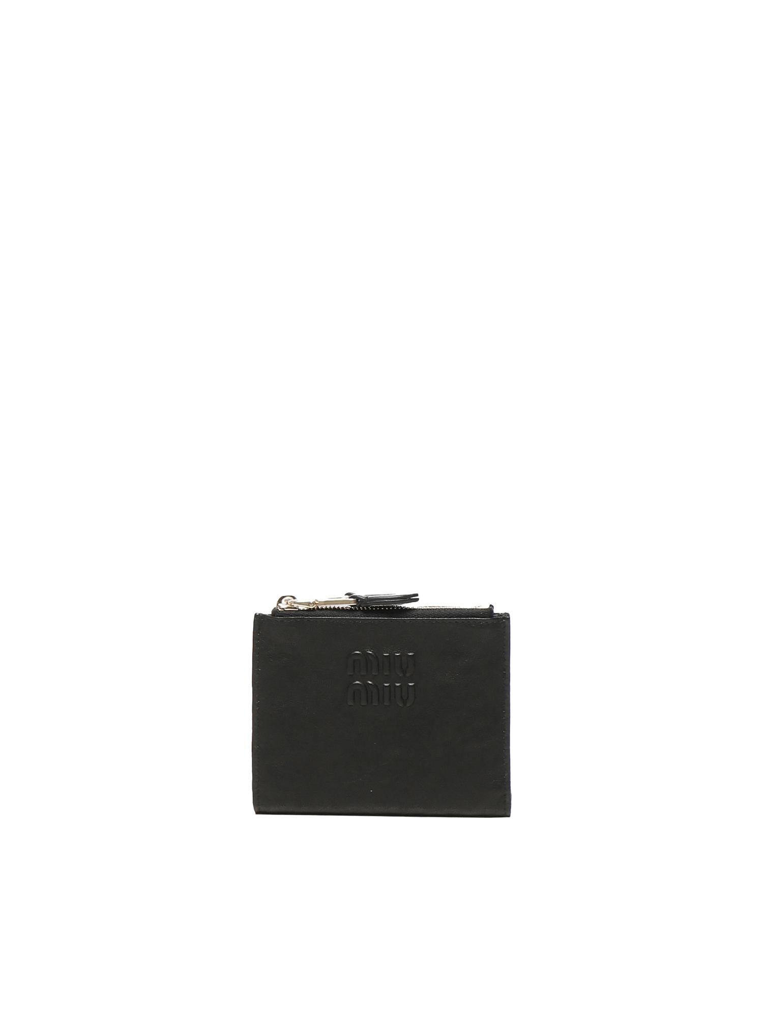Portafoglio con logo lettering 5ML024 AEFXF0002 MIU MIU 