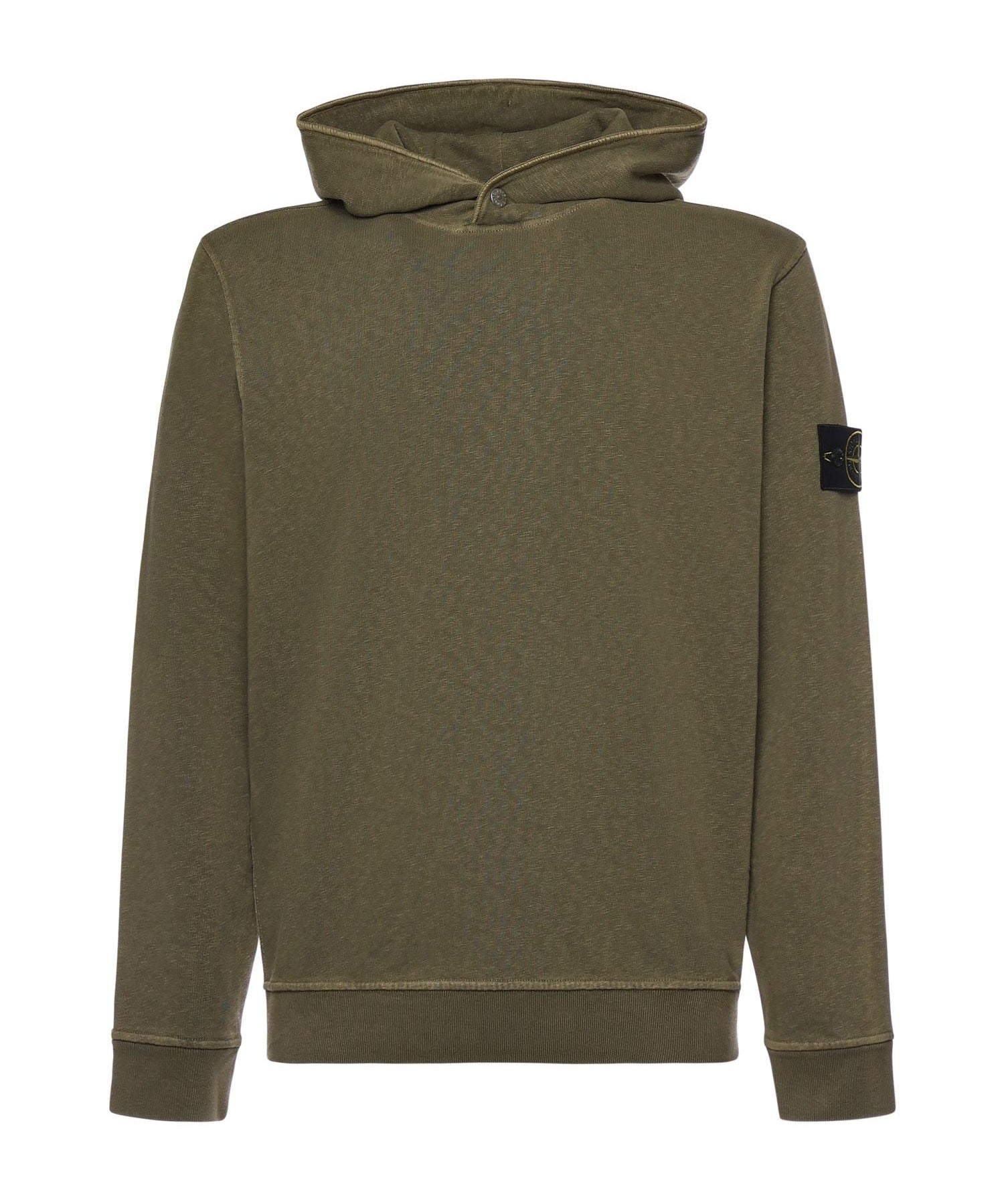 Felpa con cappuccio in cotone malfilé L1S156100031 S0060V0141 STONE ISLAND 