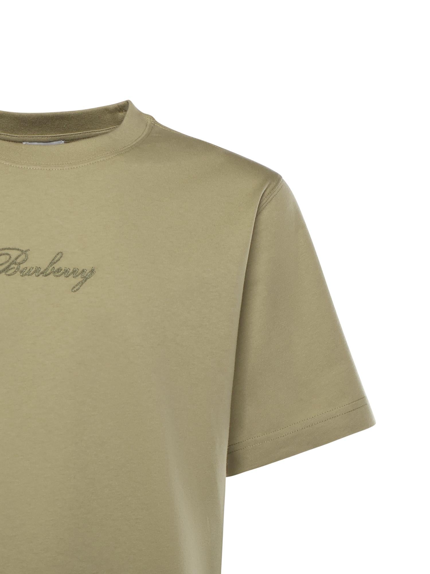 T-shirt in cotone con logo in corsivo Check 8119081 C4201 BURBERRY 