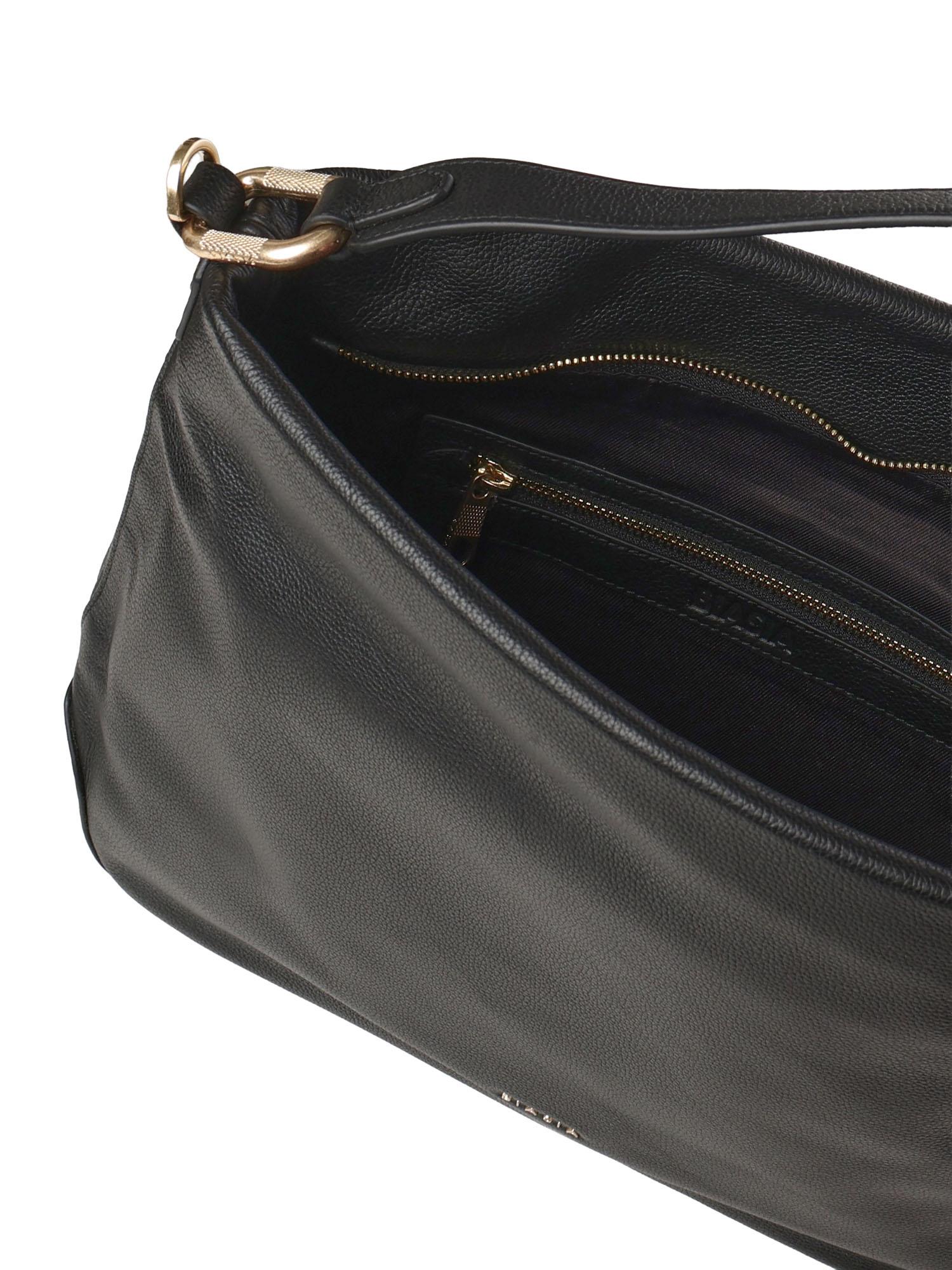Borsa a spalla con logo BIBP9E502 NERO BIASIA 