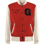 Bomber Varsity in nappa e tessuto VARSITY NAPPAROSSO GIULIANO GALIANO 