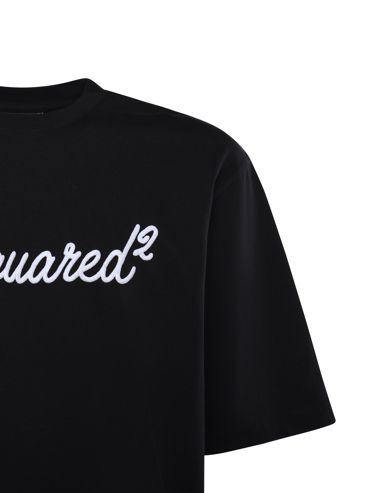 T-shirt in jersey con logo<BR/> S74GD1524 D20106900 DSQUARED2 