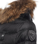 Piumino lungo con pelliccia Kristin 25WBLDK03103 006047999EI BLAUER 