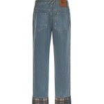 Jeans dritti con risvolti Check 8116361 A1322 BURBERRY 