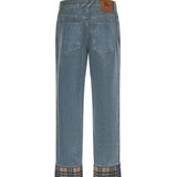 Jeans dritti con risvolti Check 8116361 A1322 BURBERRY 