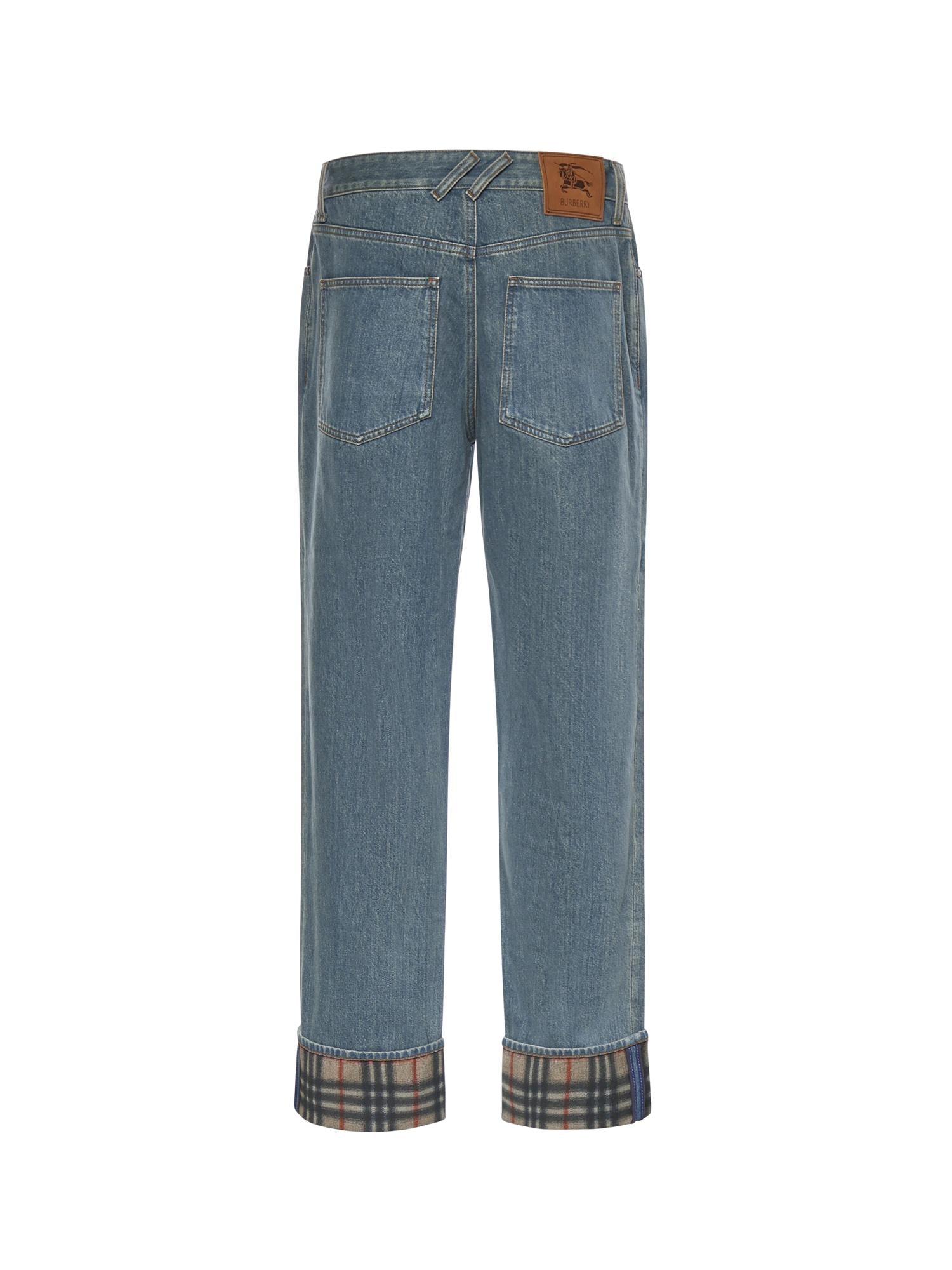 Jeans dritti con risvolti Check 8116361 A1322 BURBERRY 