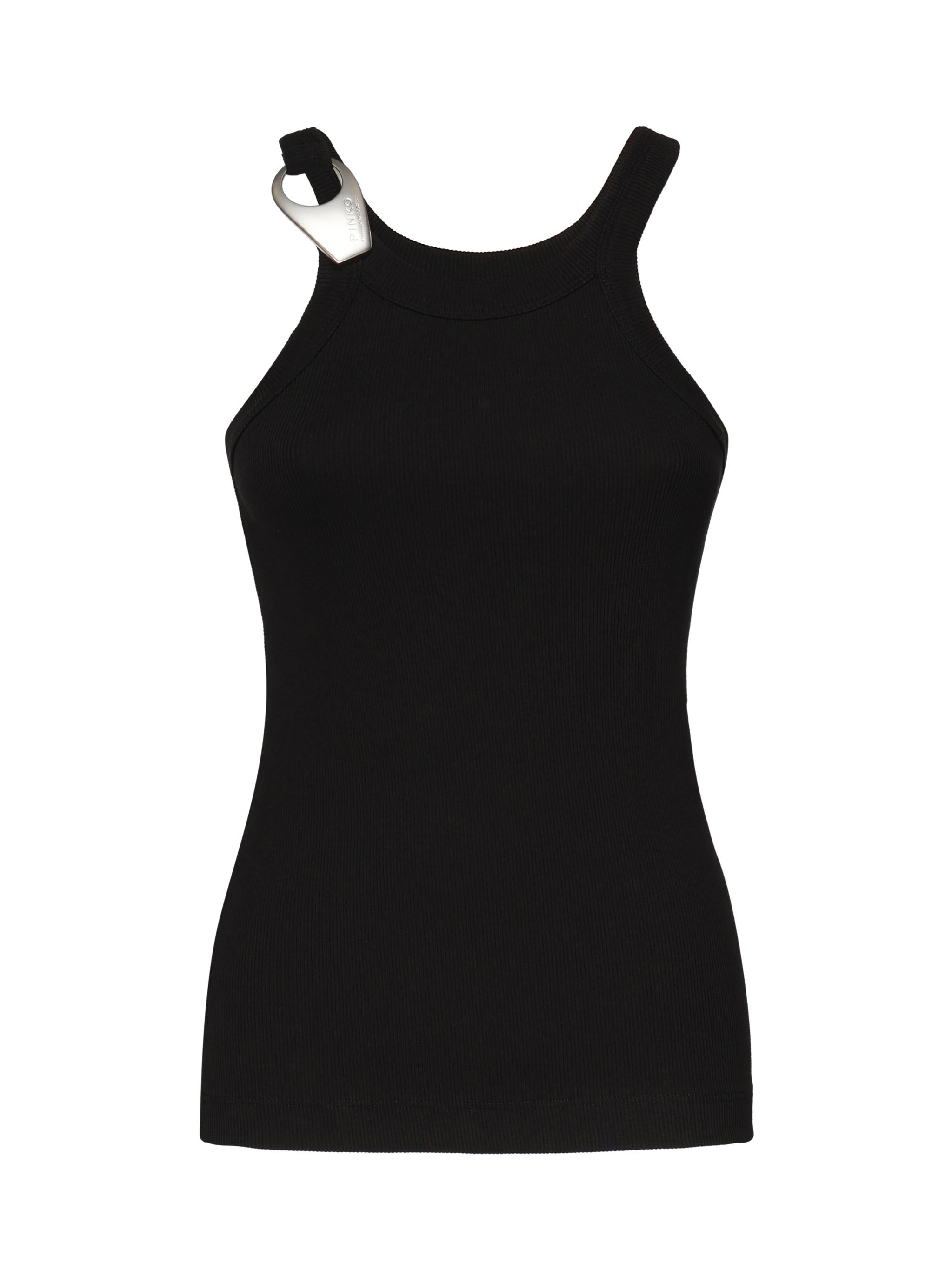 Canotta a costine con fibbia 105082 A2JKZ99 PINKO 