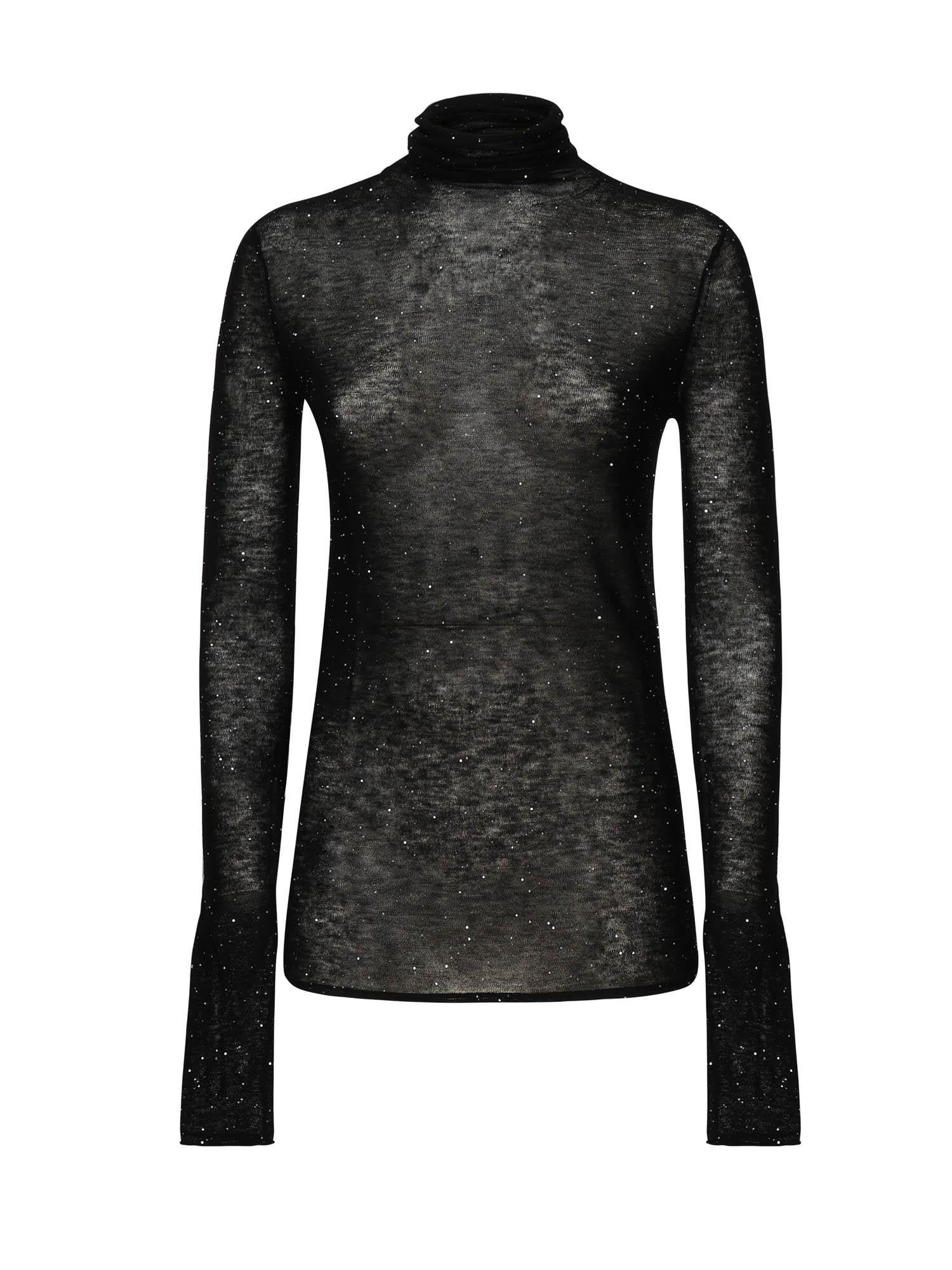 Maglia in lana con micro paillettes 105821 A2PMZ99 PINKO 