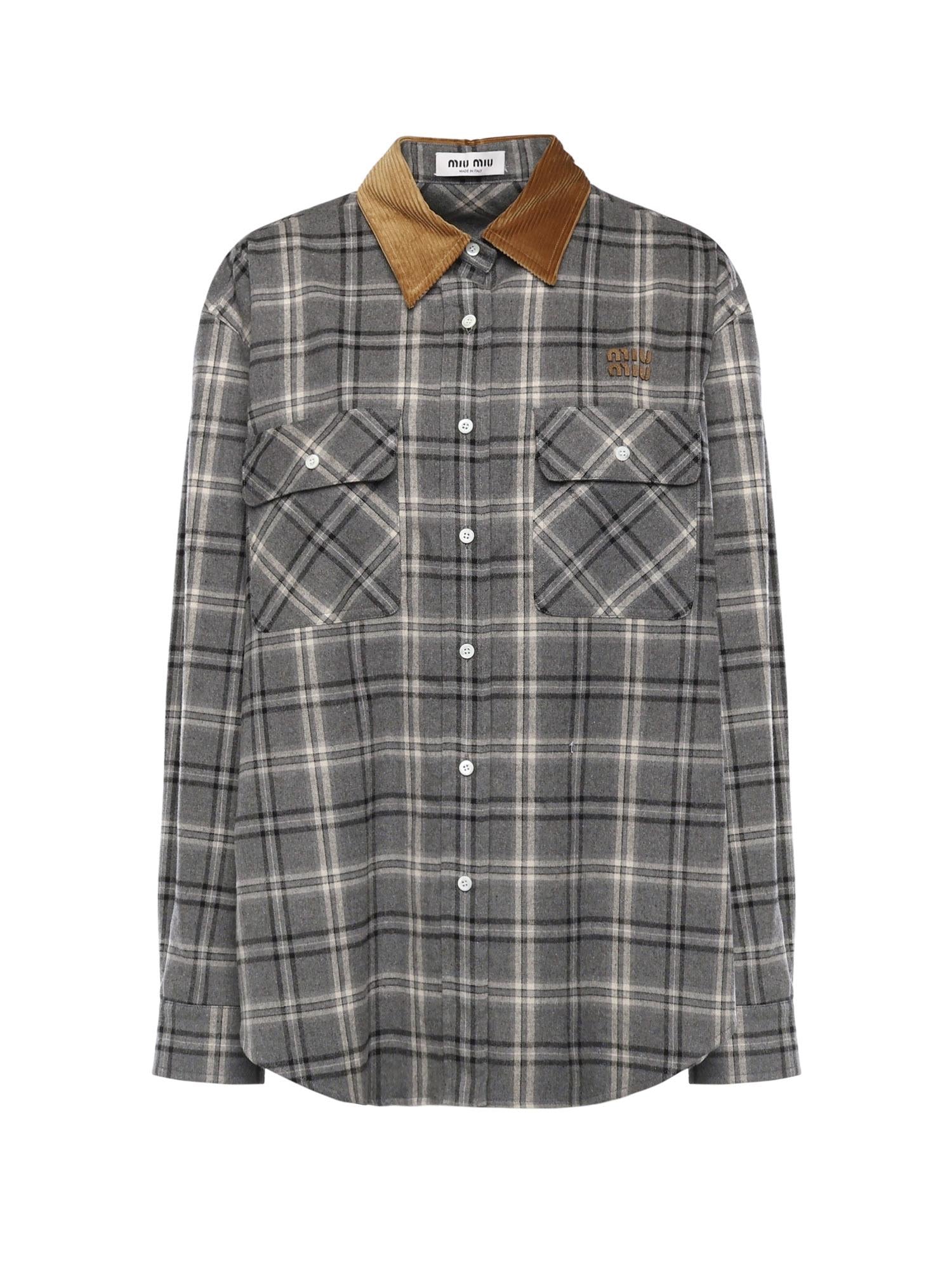 Camicia in flanella check MK2010 1807F0480 MIU MIU 