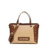 Tote bag in rafia con borchie JC4276PP0MKW1 10A LOVE MOSCHINO 