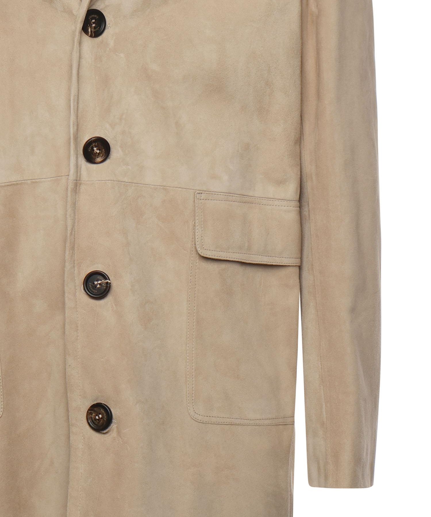 Cappotto in pelle scamosciata L75CAPL01PEL0L002 02 ELEVENTY 