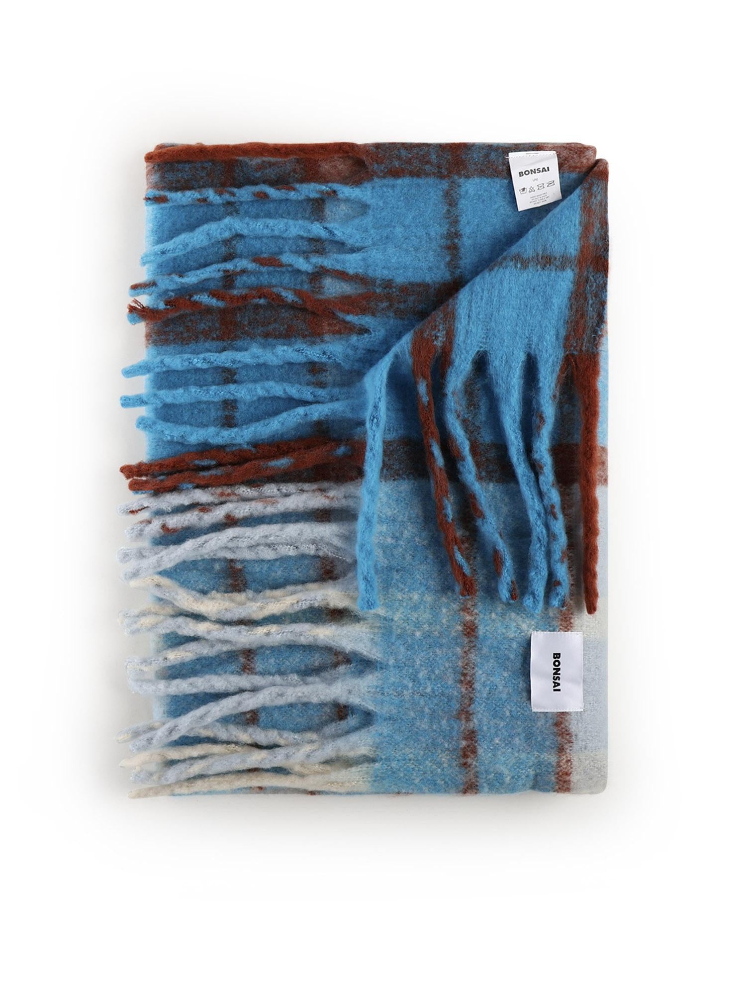 Sciarpa check con logo AC004V5 GRY BONSAI 