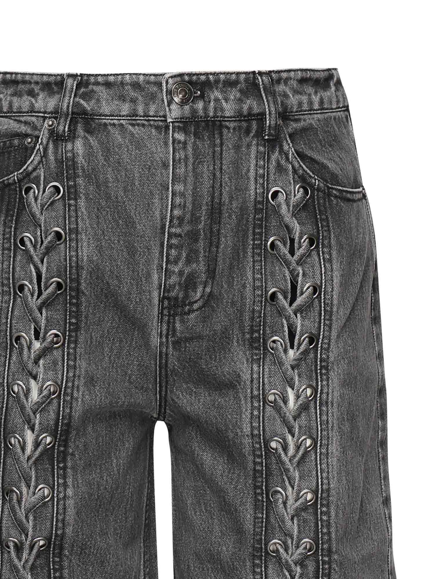 Jeans a gamba dritta con lacci 115069 100 ROTATE 