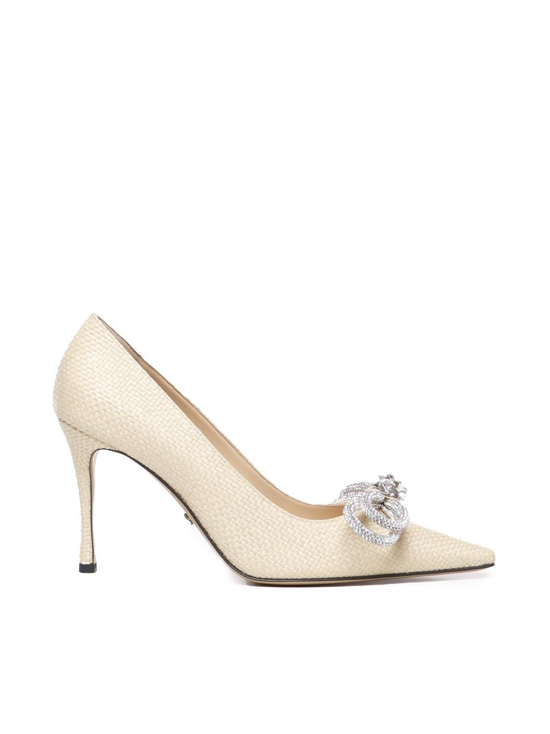 Décolleté in rafia con cristalli Double Bow R24S023095RAFNAT -1 MACH & MACH 