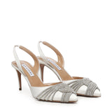Décolleté Gatsby in raso con cristalli GASMIDL1 SATFFF AQUAZZURA 