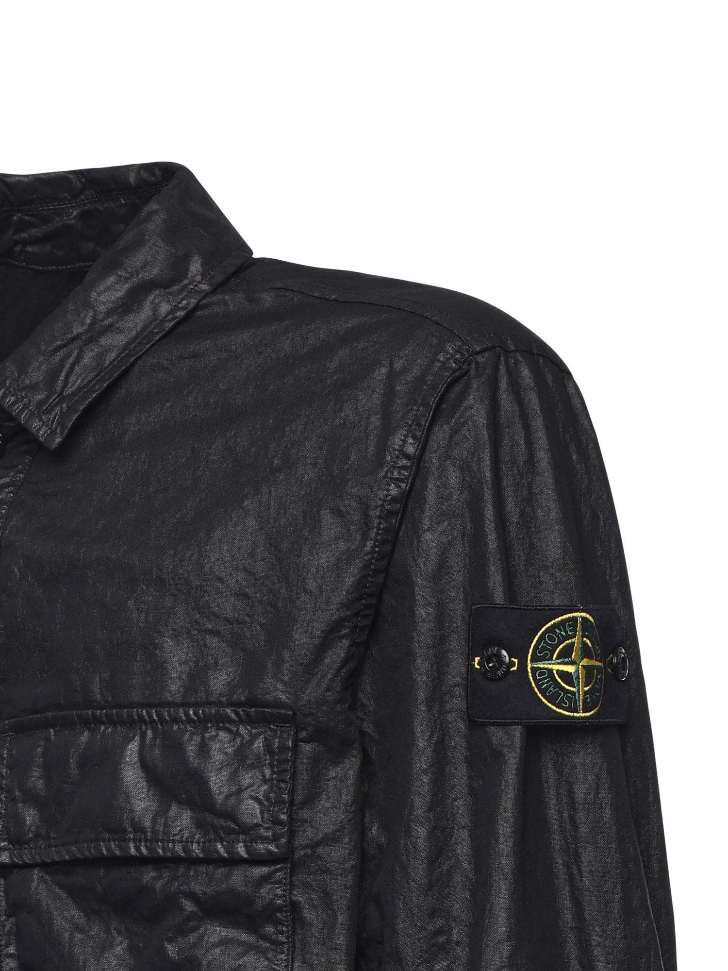 Overshirt in nylon con logo L1S151200003 S0069V0029 STONE ISLAND 