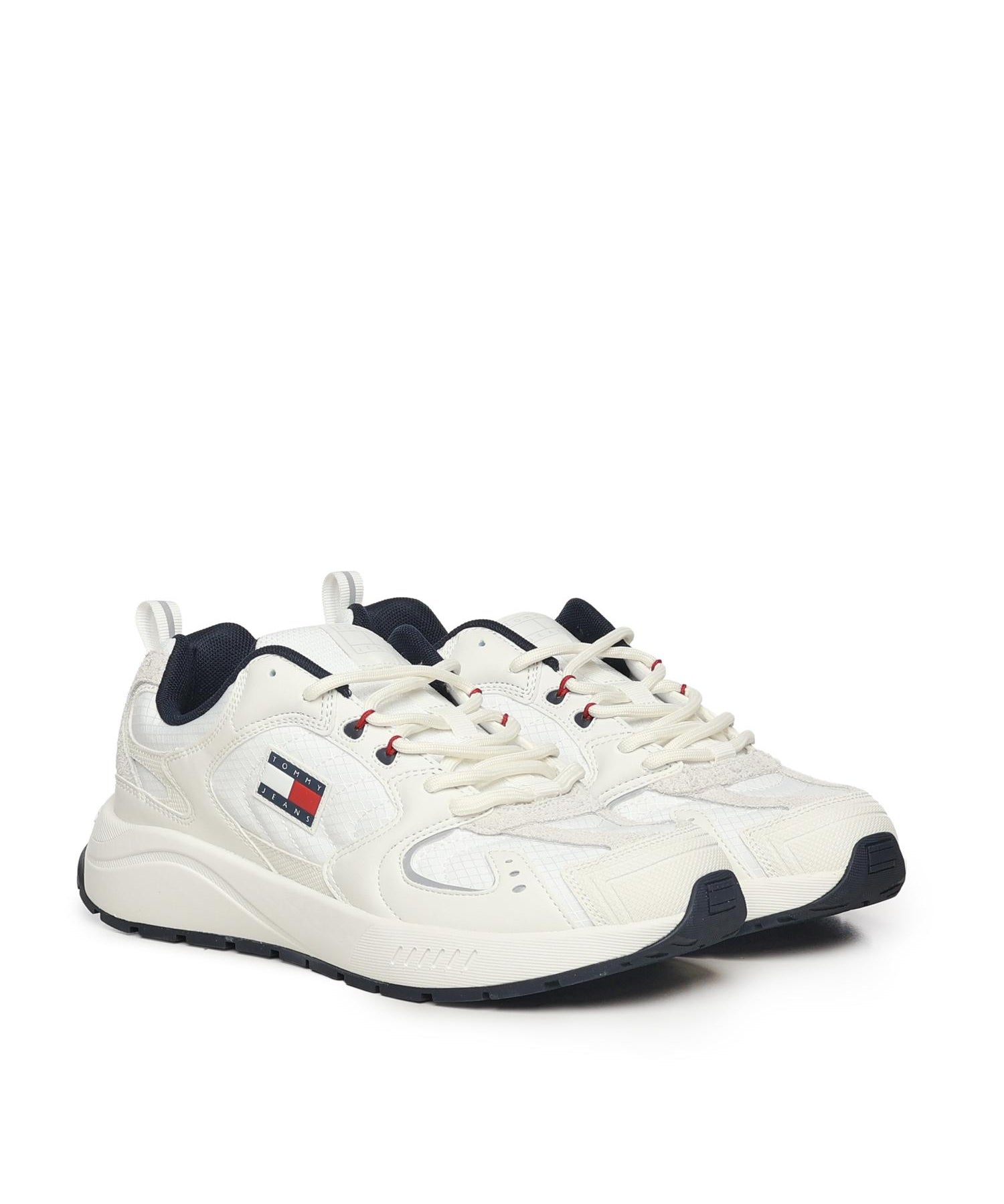 Sneakers con mix di texture e logo<BR/> EM0EM01581 TCR TOMMY HILFIGER 