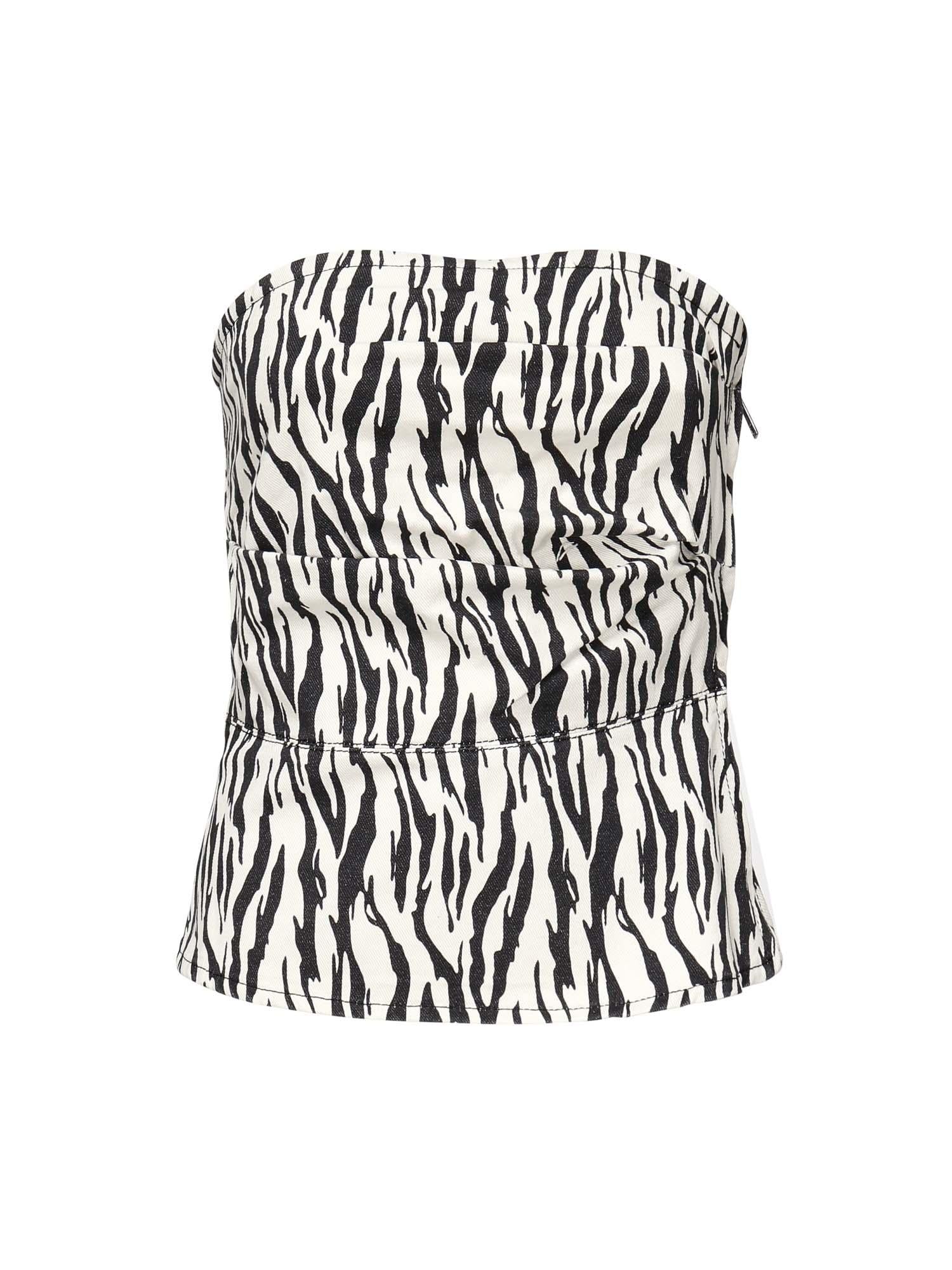 Top in denim stampato 114337 858 ROTATE 