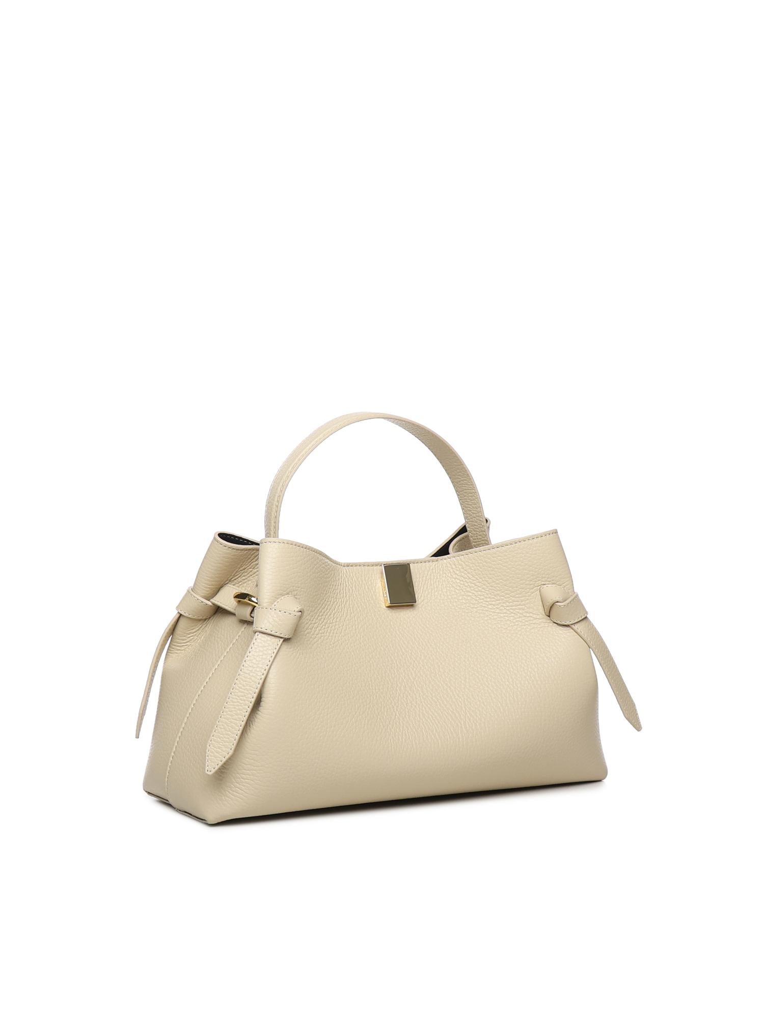 Borsa a mano Gyoza in pelle GYOZA PEBBLE GRAIN LEATHER ANGORA YUZEFI 