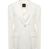 Blazer monopetto in misto lino e viscosa 104944 A2FAZ05 PINKO 