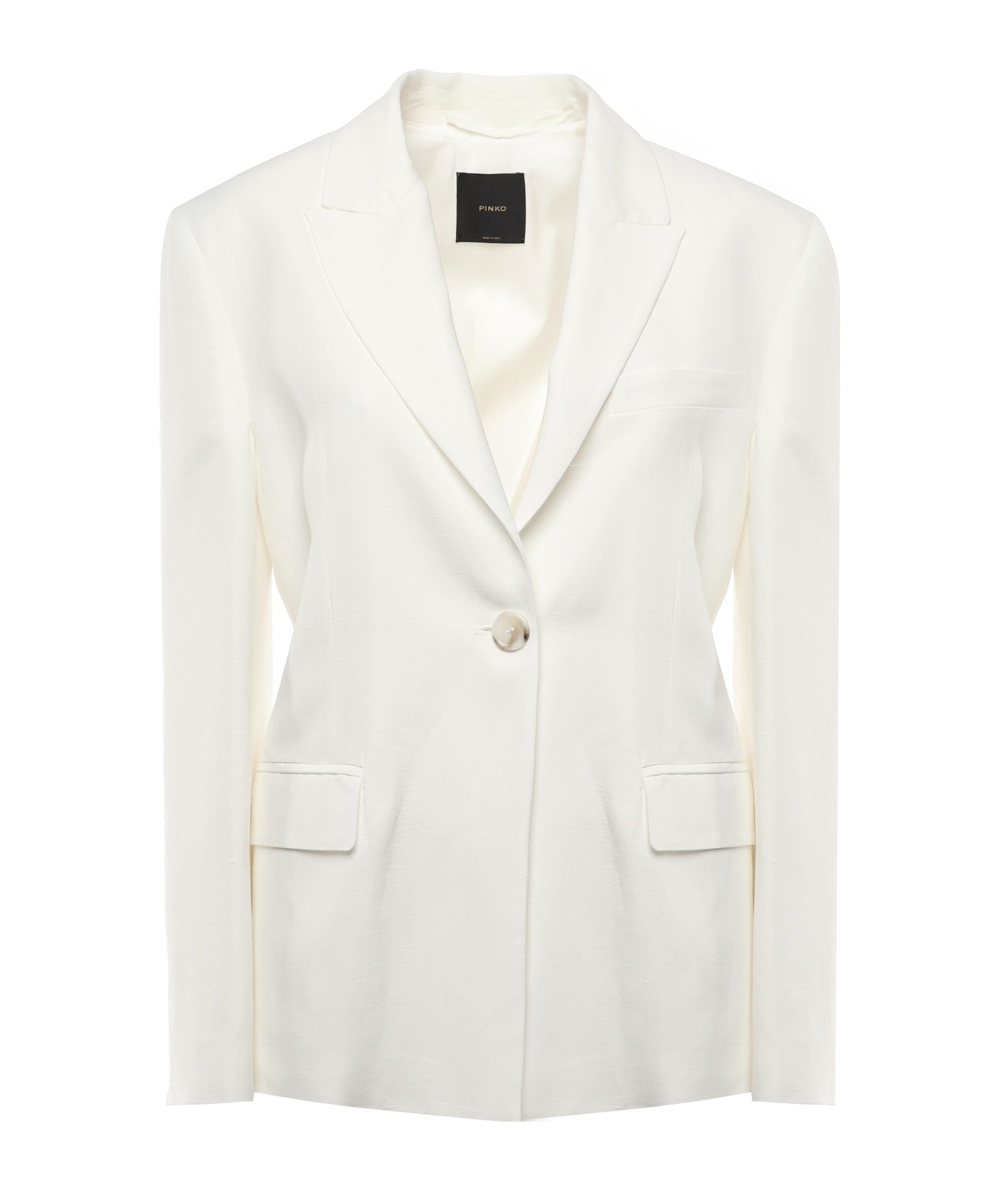 Blazer monopetto in misto lino e viscosa 104944 A2FAZ05 PINKO 