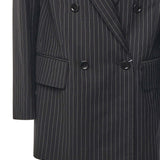 Blazer doppiopetto in lana gessata 2521046021600 002 MAX MARA 