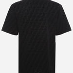T-shirt in piquet con logo all-over FY0936 A7D5F0ABB FENDI 