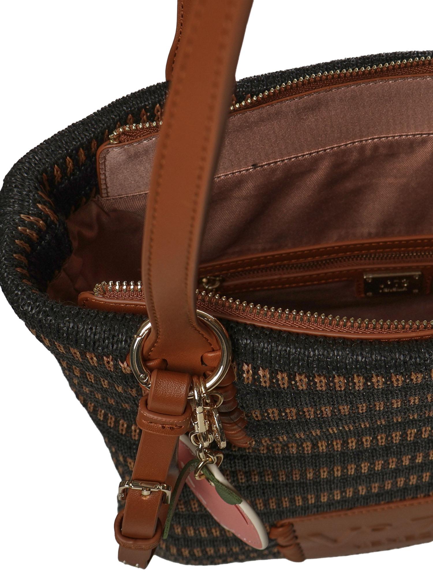 Borsa shopping con logo 73BS9M802 CASSIENERO/CUOIO V° 73 