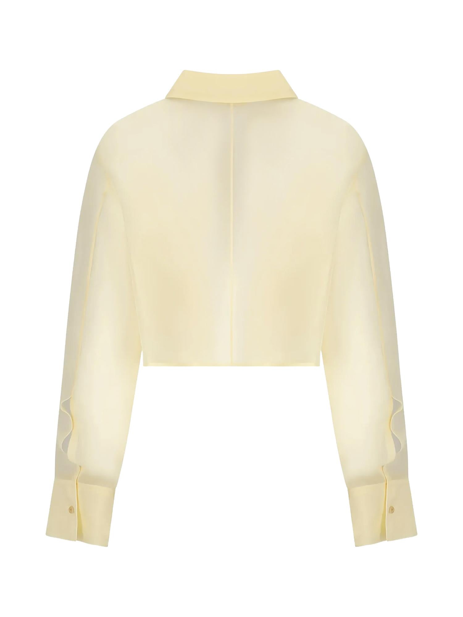 Camicia cropped Jasen in organza di seta 2413382 615 KHAITE 