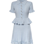 Mini abito con maglia con volant SS26049SA BL SELF-PORTRAIT 