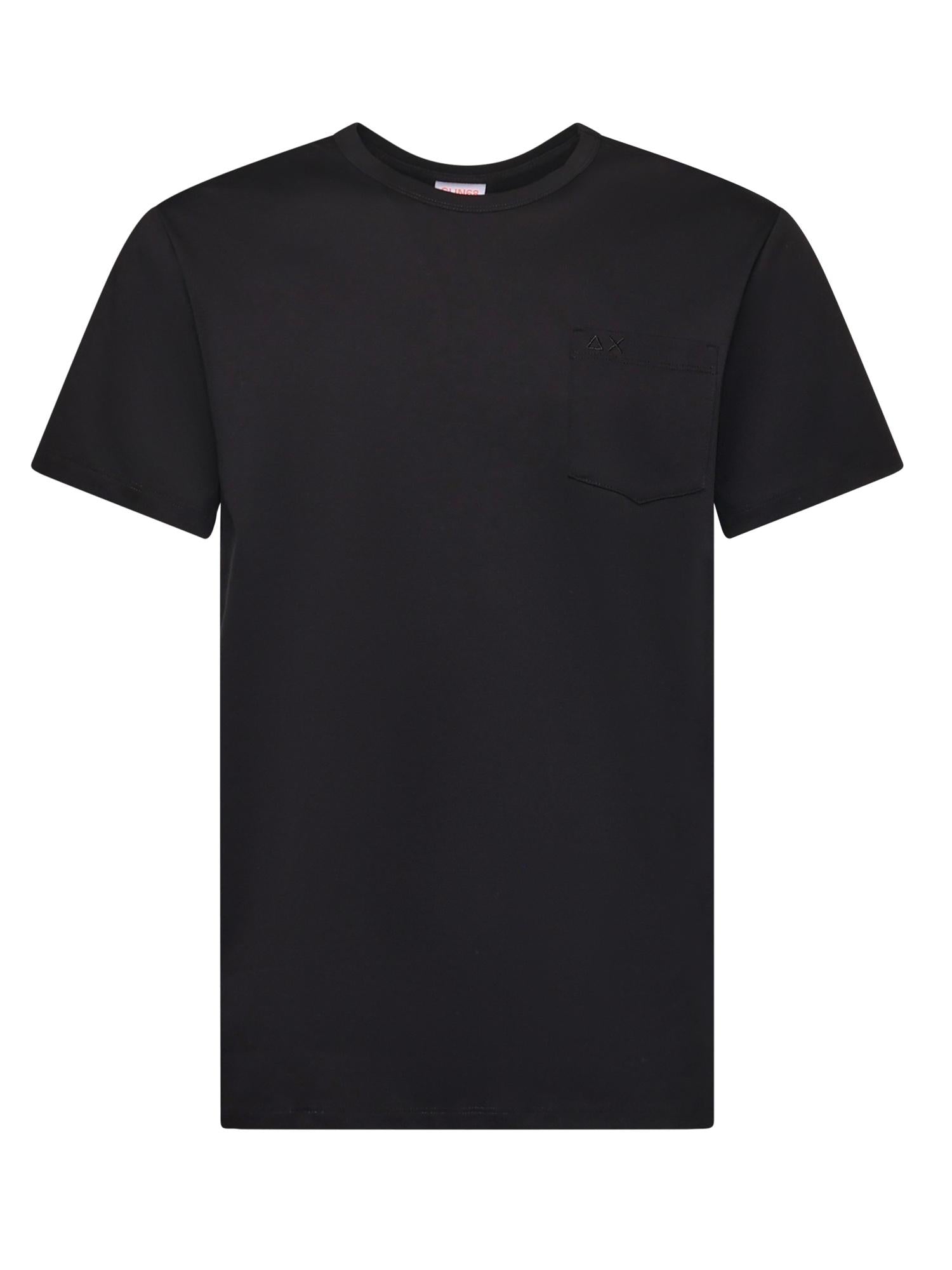 T-shirt in jersey di cotone con taschino T45101 11 SUN 68 