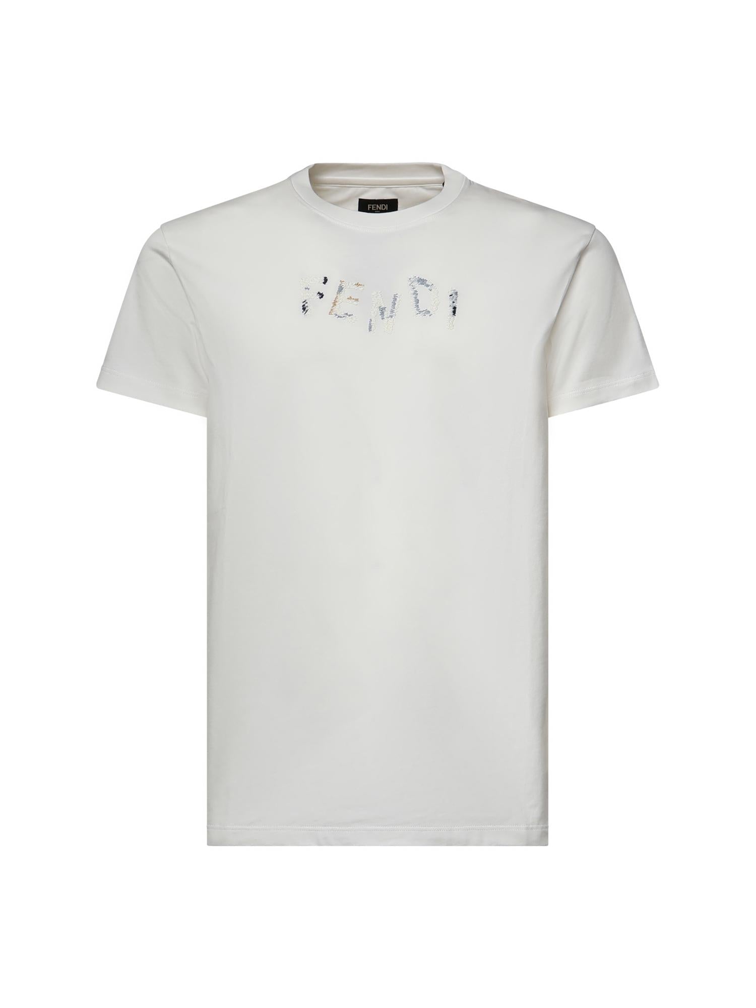 T-shirt in cotone con logo FY1319 AUOBF0H0G FENDI 