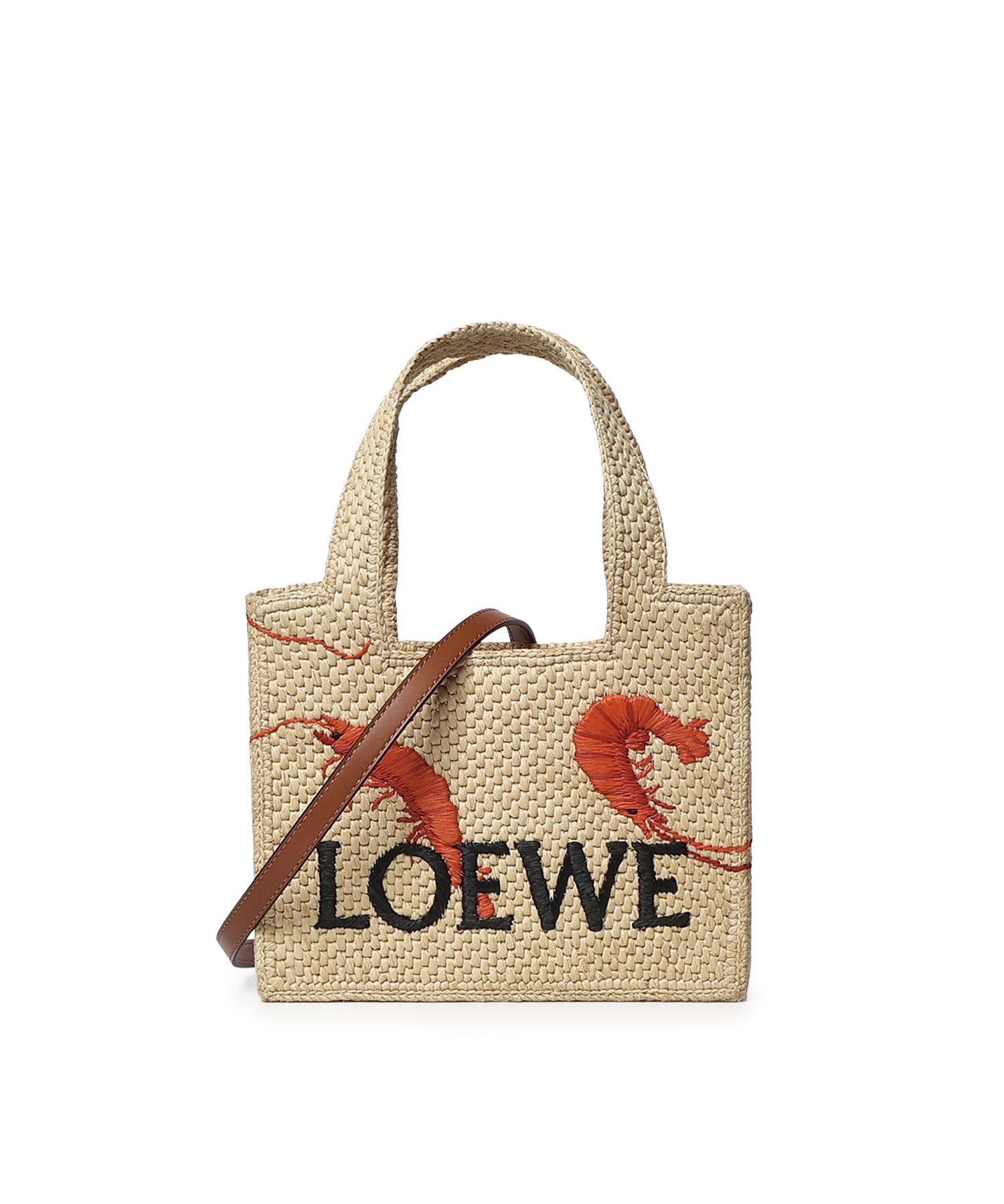 Borsa tote LOEWE Font mini in rafia ALF1V46X15 2515 LOEWE 