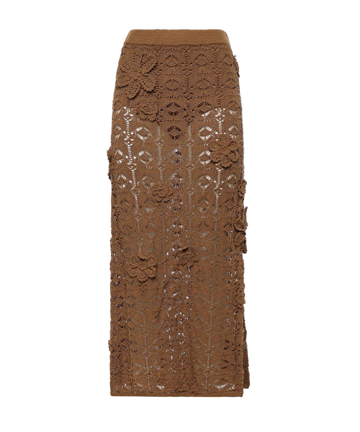 Gonna midi in crochet con fiori 106861 A3B8L25 PINKO 
