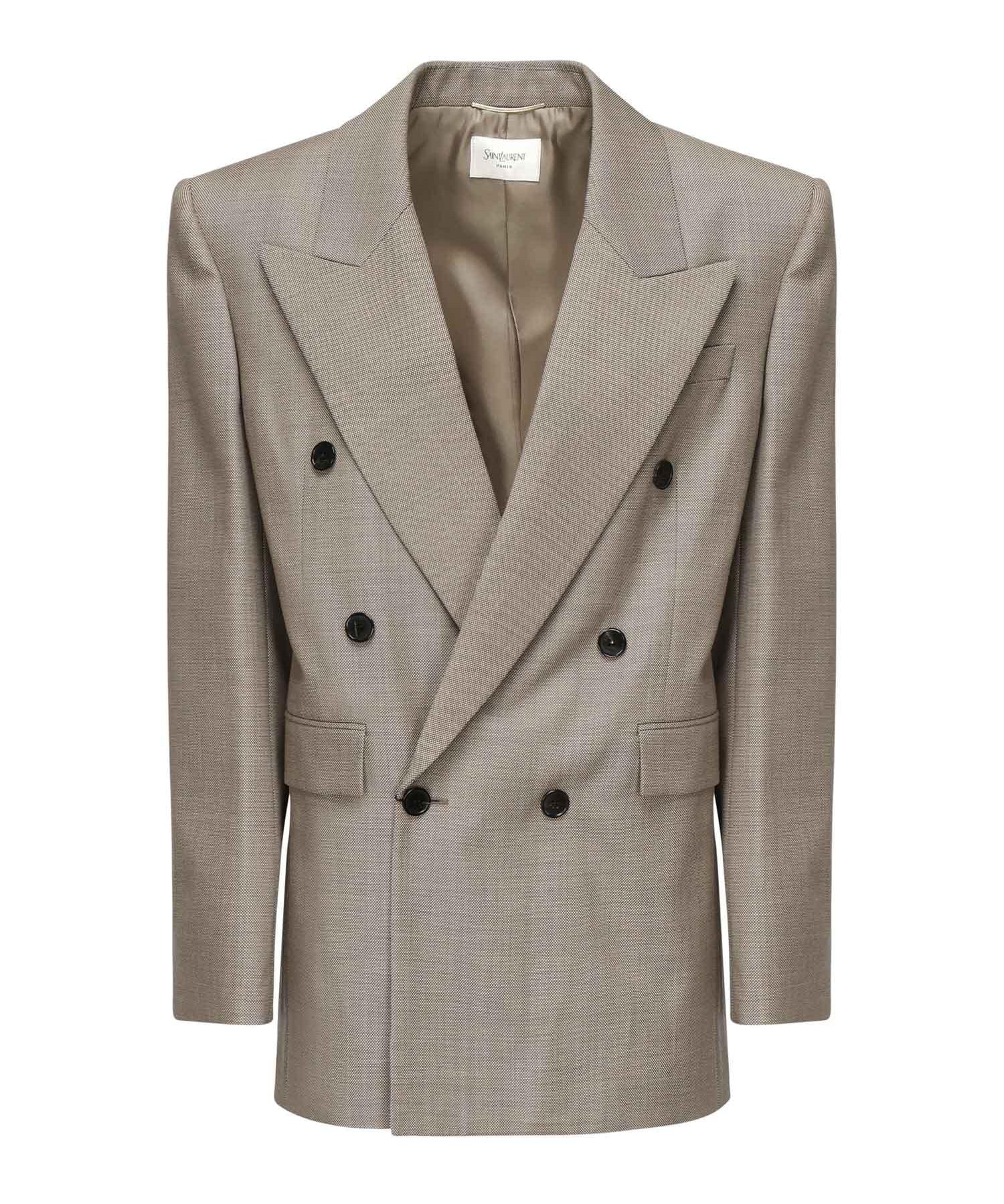 Giacca doppiopetto in lana 821942 Y1I251506 SAINT LAURENT 