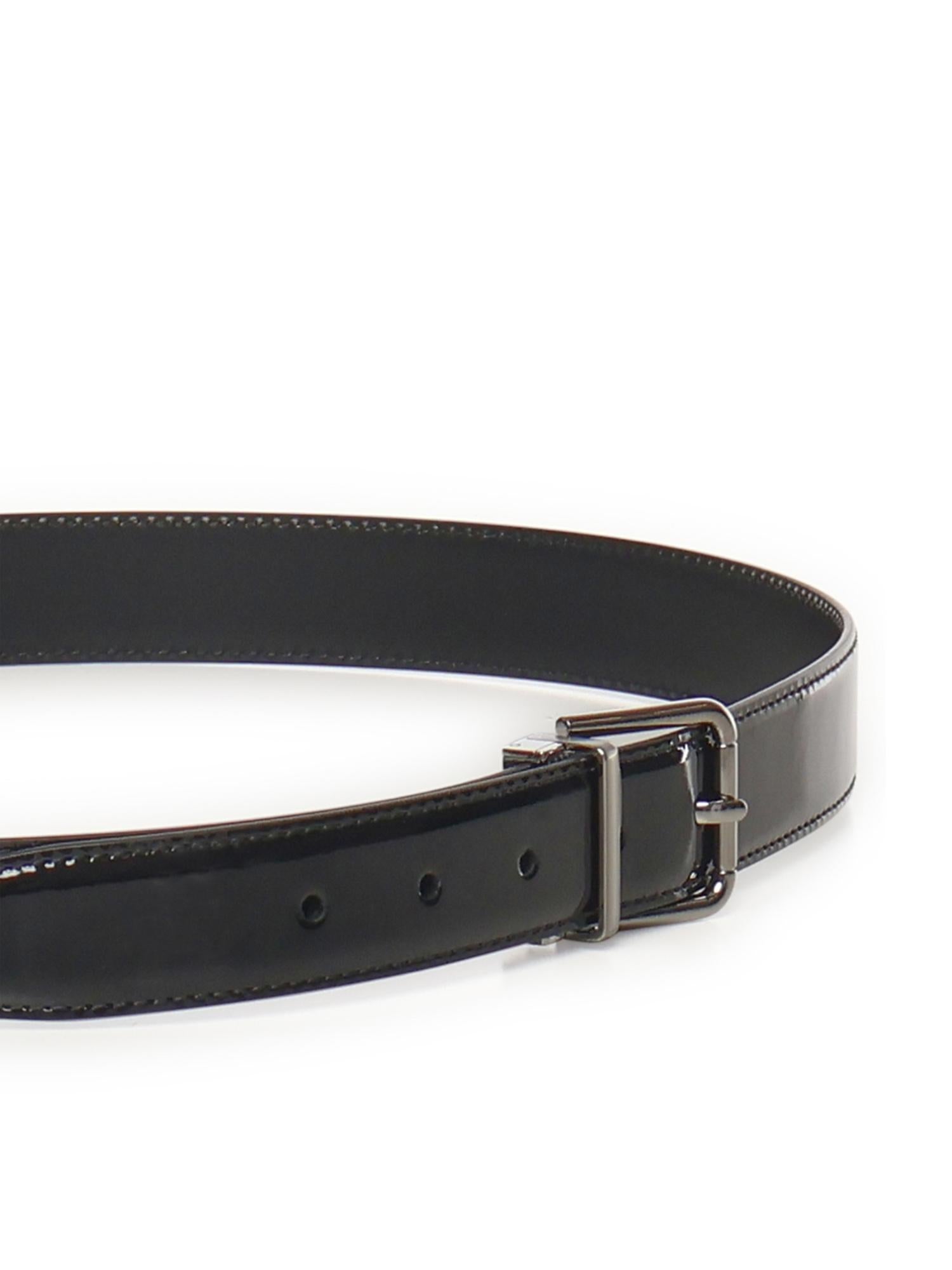 Cintura in pelle di vitello verniciata BC4703 A115380999 DOLCE & GABBANA 