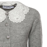 Cardigan con colletto in pizzo RS26123C GR SELF-PORTRAIT 