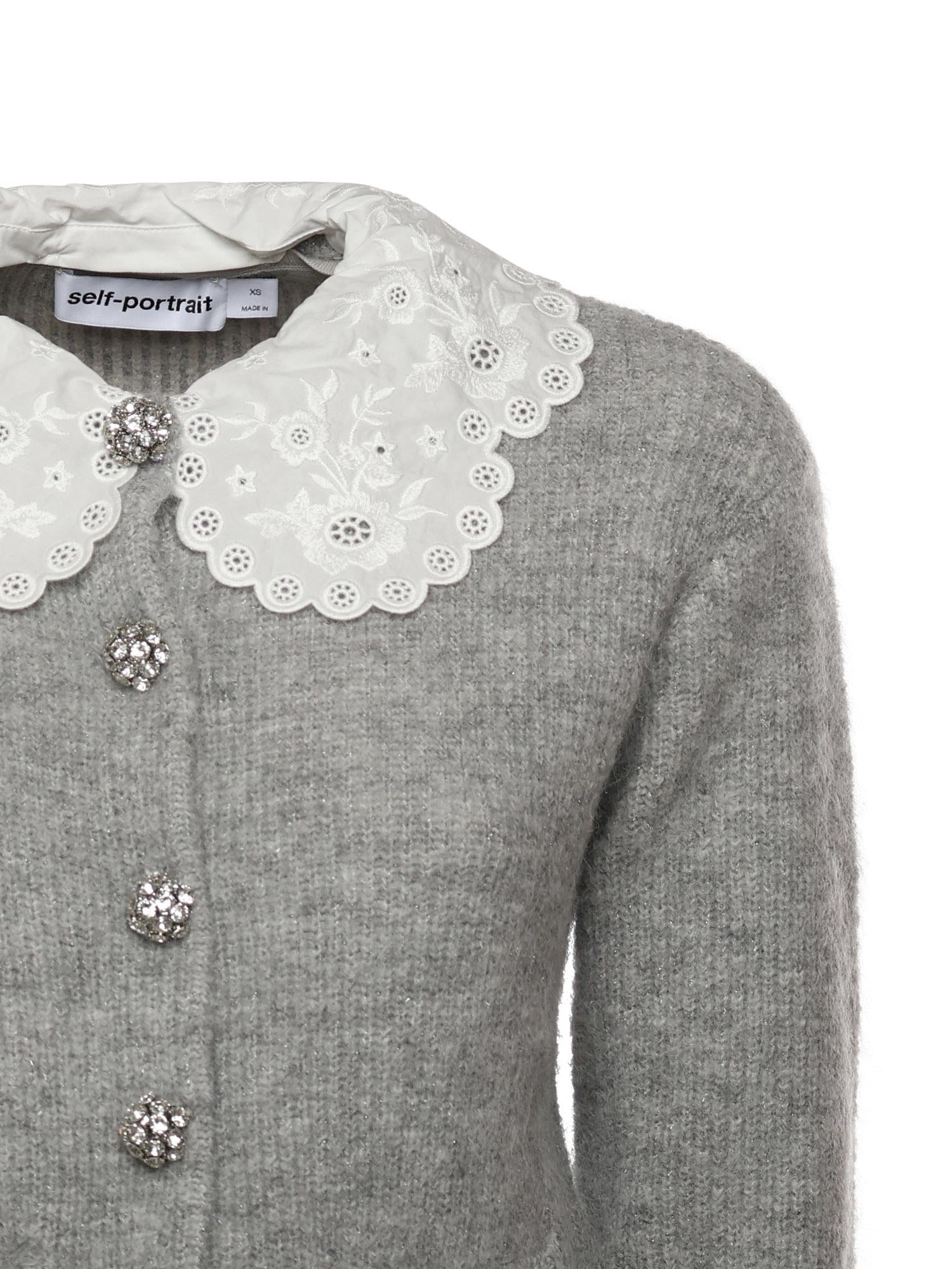 Cardigan con colletto in pizzo RS26123C GR SELF-PORTRAIT 