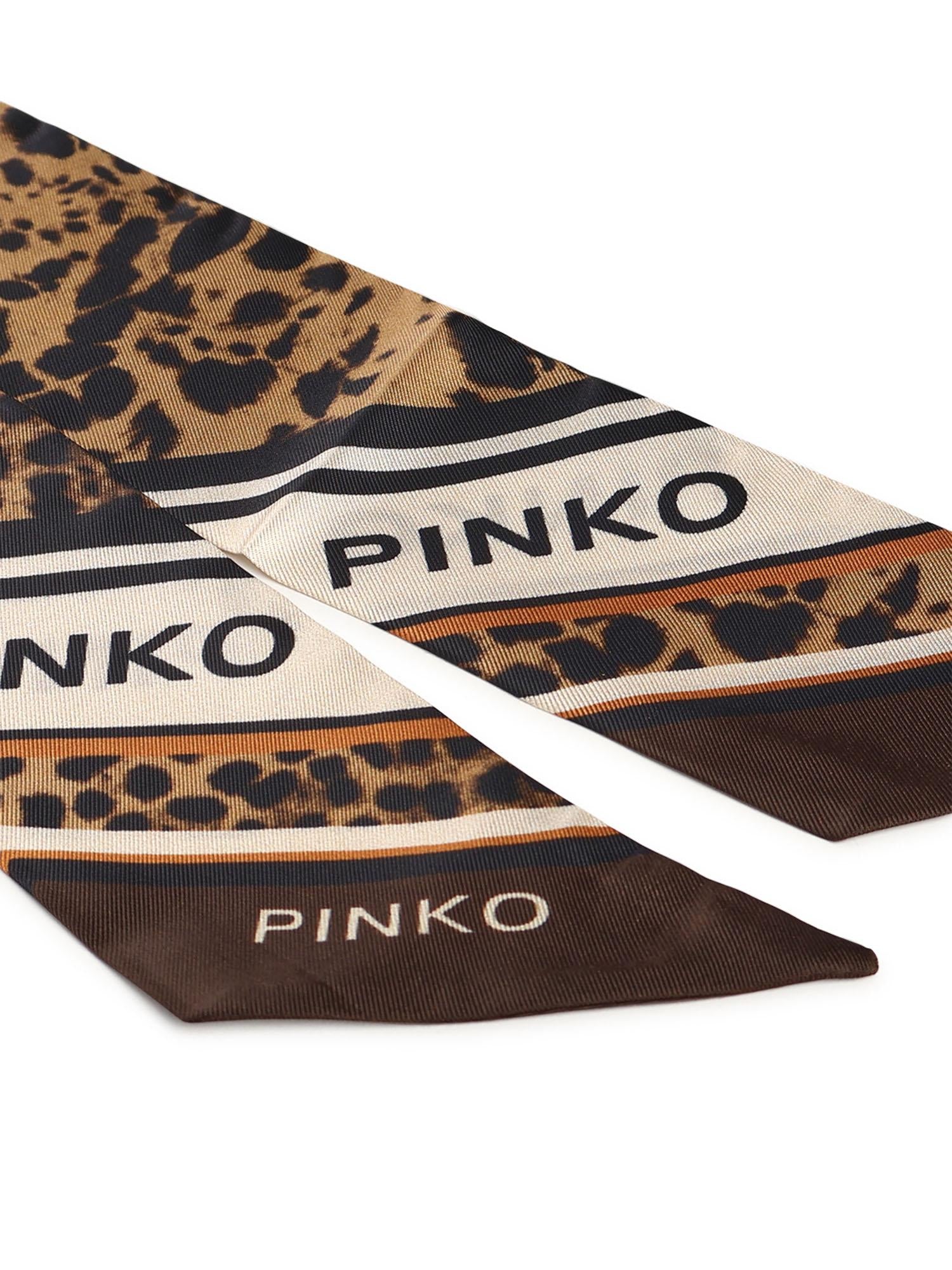 Foulard sottile con stampa leopardata 106652 A38FL3Z PINKO 