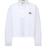 Camicia in popeline con logo MK1659 10RGF0009 MIU MIU 
