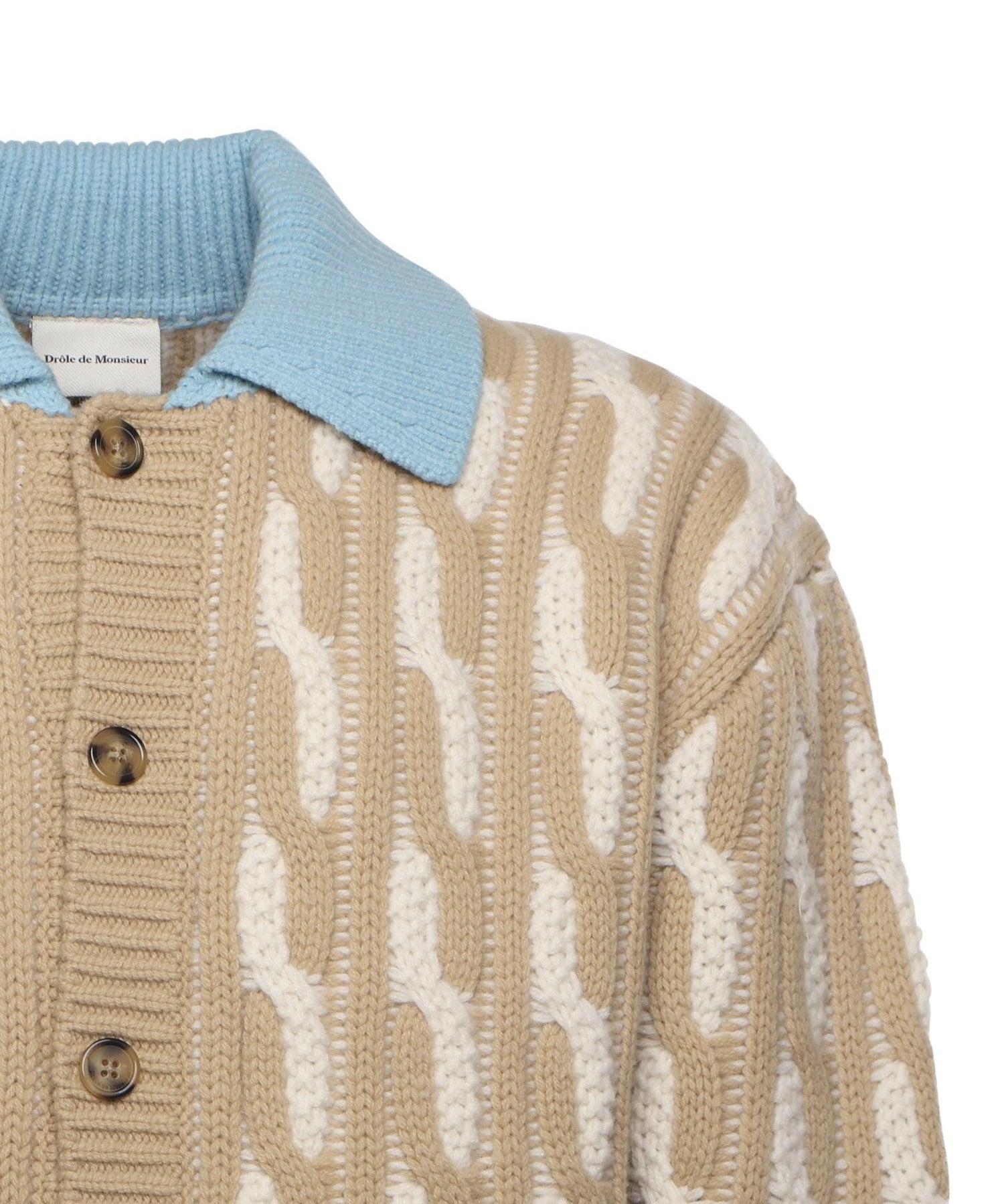 Cardigan "Le Cardigan Torsades" in lana ICA157WO018 OW Drôle de Monsieur 