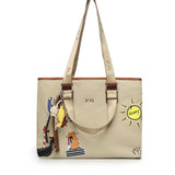 Borsa shopping Tita con logo 73BS9TZ01C TITABEIGE/CUOIO V° 73 