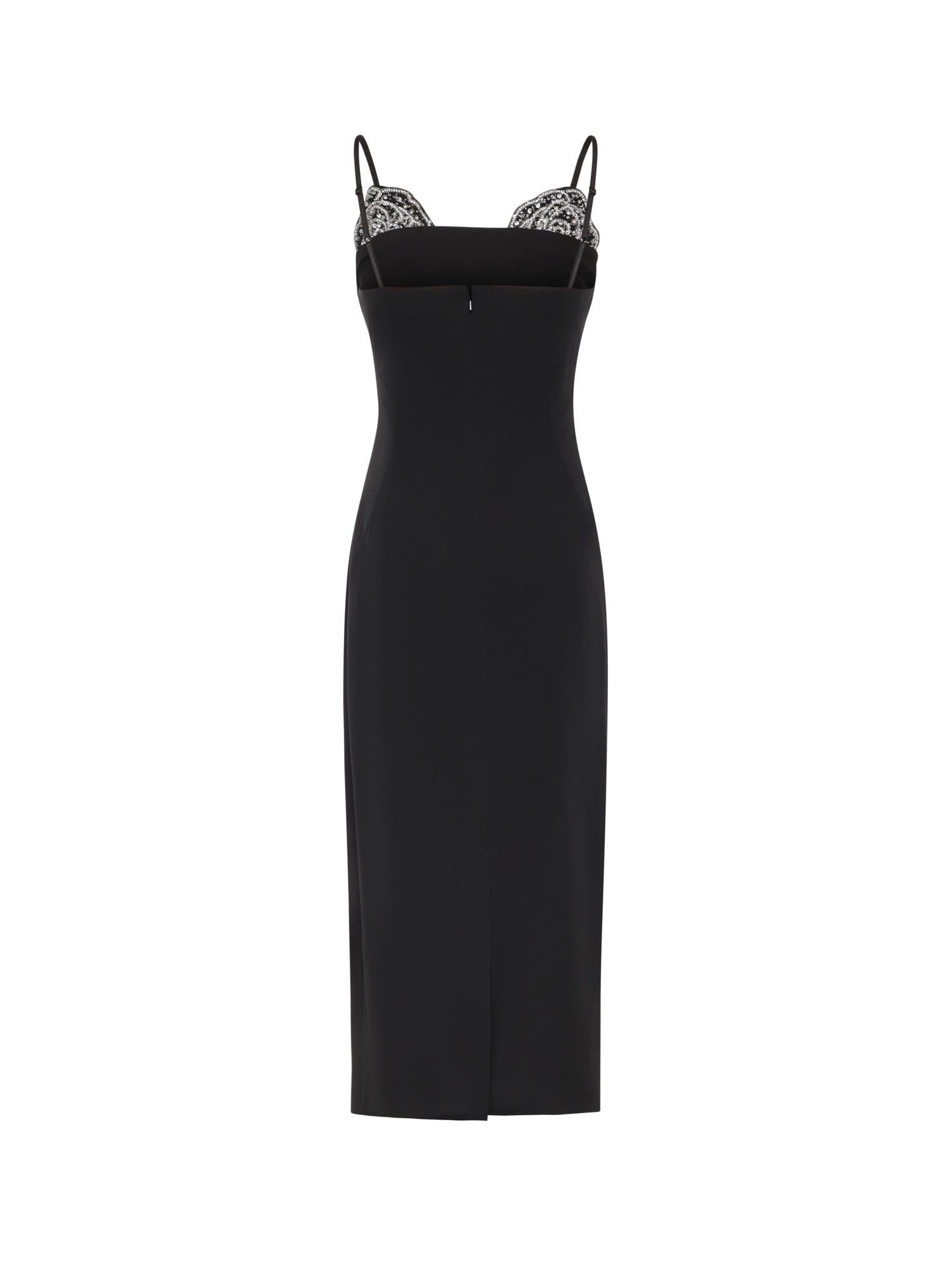 Abito midi con ricamo gioiello 106637 A31PZ99 PINKO 