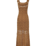 Abito midi crochet con fiori applicati 106862 A3B8L25 PINKO 