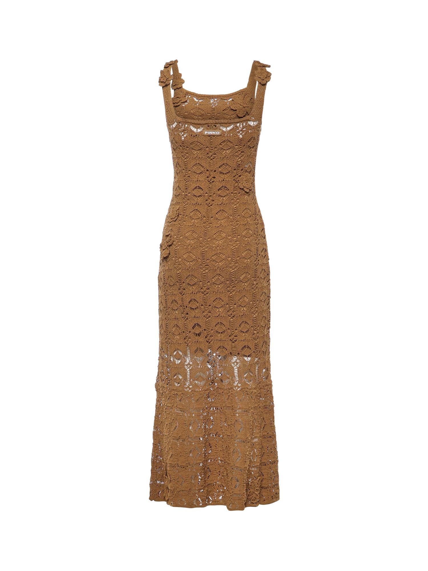 Abito midi crochet con fiori applicati 106862 A3B8L25 PINKO 