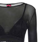 Maglia body in tulle e pizzo 106272 A33EZ99 PINKO 