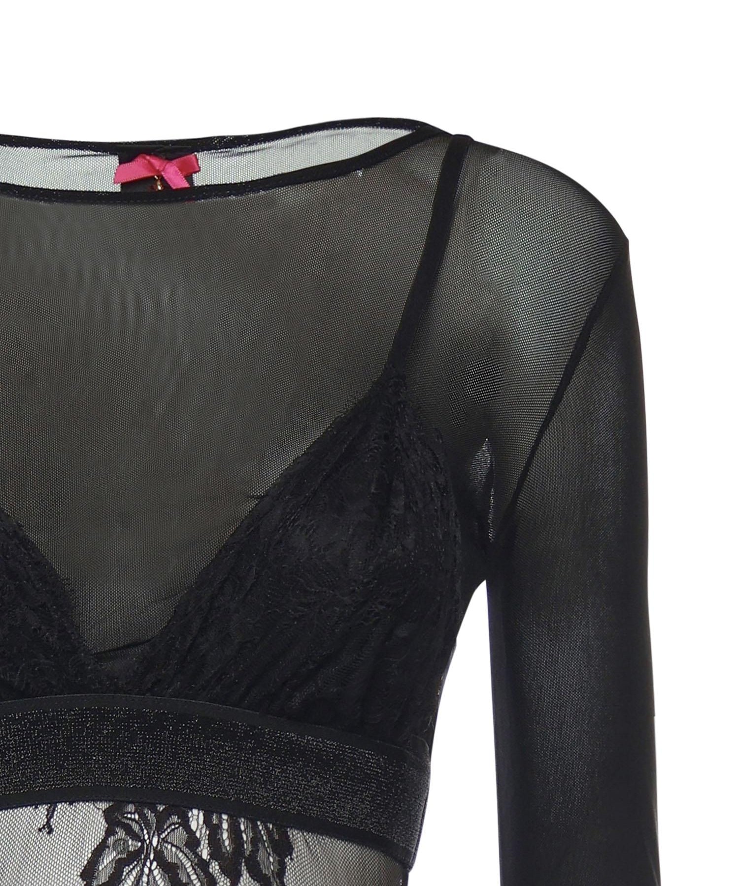Maglia body in tulle e pizzo 106272 A33EZ99 PINKO 