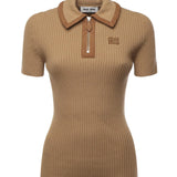 Polo in cashmere a coste MMLB74 1747F0036 MIU MIU 